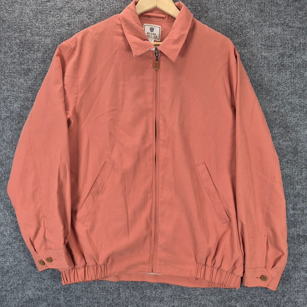 Peter Millar Harrington Jacket Full Zip Size M Salmon Pink Mens